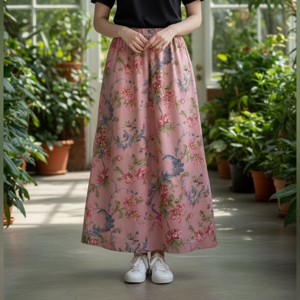 BonWorth Pink Floral Maxi Skirt